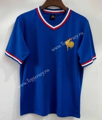 Retro Version 1971 France Home Blue Thailand Soccer Jersey AAA-709