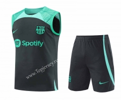 2023-2024 Barcelona Black&Green Thailand Soccer Vest Uniform-418
