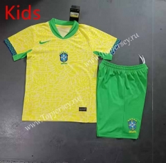 2023-2024 Brazil Home Yellow Kid/Youth Soccer Uniform-8679