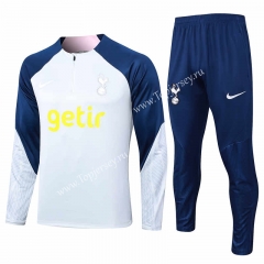 2023-2024 Tottenham Hotspur Light Gray Thailand Soccer Tracksuit-815