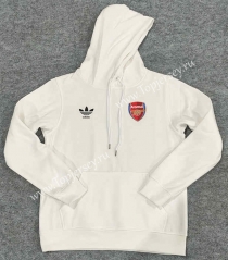 2023-2024 Arsenal White Thailand Soccer Tracksuit Top With Hat-LH