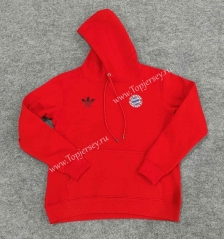 (S-3XL) 2023-2024 Bayern München Red Thailand Soccer Tracksuit Top With Hat-LH