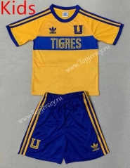 Retro Version Tigres UANL Yellow Kids/Youth Soccer Uniform-AY