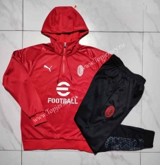 2023-2024 AC Milan Red Thailand Soccer Tracksuit With Hat-815