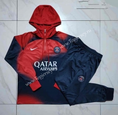 2023-2024 Paris SG Red Thailand Soccer Tracksuit With Hat -815
