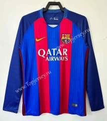 Retro Version 16-17 Barcelona Home Red&Blue LS Thailand Soccer Jersey AAA-811