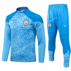 (S-3XL) 2023-2024 Manchester City Sky Blue Thailand Soccer Tracksuit Uniform-GDP