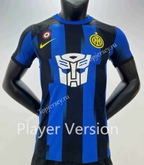 Without patch Player Version 2023-2024 Limited Version Inter Milan Home Blue&Black Thailand Soccer Jersey AAA
