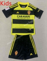 2023-2024 Real Zaragoza Away Yellow&Black Kids/Youth Soccer Uniform-AY
