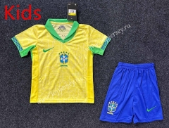 2023-2024 Brazil Home Yellow Kid/Youth Soccer Uniform-GB