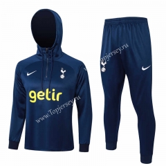 2023-2024 Tottenham Hotspur Royal Blue Thailand Soccer Tracksuit With Hat-815