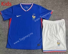 2024-2025 France Home Blue Kids/Youth Soccer Uniform-709