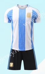( Without Brand Logo ) 2024-2025 Argentina Home Blue&White Soccer Uniform-9031
