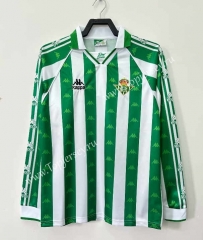 Retro Version 95-97 Real Betis Home White&Green LS Thailand Soccer Jersey AAA-811