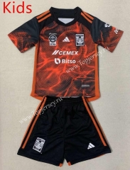 2023-2024 Tigres UANL 2nd Away Black&Orange Kids/Youth Soccer Uniform-AY