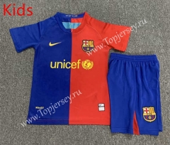 Retro Version 08-09 Barcelona Home Red&Blue Kid/Youth Soccer Uniform-7809