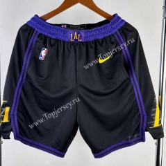2024 City Edition Los Angeles Lakers Black NBA Shorts-311