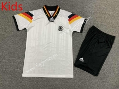 Retro Version 1992 Germany Home White Kids/Youth Soccer Uniform-7809