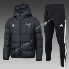 2023-2024 Atlético Mineiro Black Thailand Soccer Cotton Coat Uniform With Hat-815