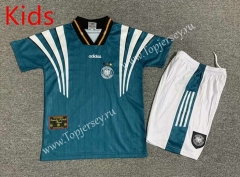 Retro Version 1996 Germany Away Green Kids/Youth Soccer Uniform-7809