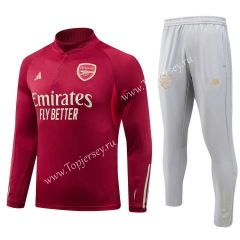 （S-3XL）2023-2024 Arsenal Maroon Thailand Soccer Tracksuit-GDP
