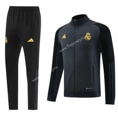 2023-2024 Real Madrid Dark Gray Thailand Soccer Jacket Uniform-LH