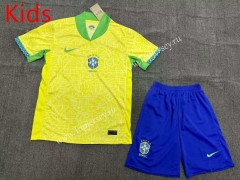 2024-2025 Brazil Home Yellow Kid/Youth Soccer Uniform-1506
