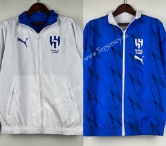 (S-3XL) 2024-2025 Al Hilal SFC Blue&White Double-Sided Wear Thailand Trench Coats-0255