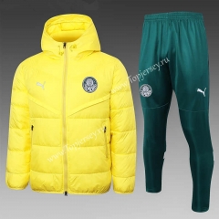 2023-2024 SE Palmeiras Yellow Thailand Soccer Cotton Coat Uniform With Hat-815