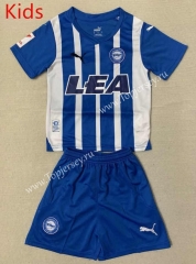 2023-2024 Deportivo Alavés Home Blue&White Kids/Youth Soccer Uniform-AY