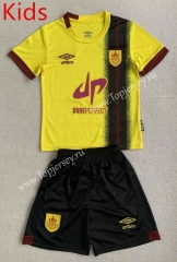 2023-2024 Burnley Away Yellow Kids/Youth Soccer Uniform-AY