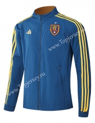 (S-3XL) 2024-2025 Real Salt Lake Blue&Yellow Double-Sided Wear Thailand Trench Coats-0255