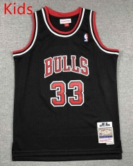 Retro Version Chicago Bulls Black #33 Kids NBA Jersey-1380