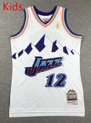 Utah Jazz White #12 Kids NBA Jersey-1380