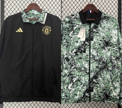2024-2025 Manchester United Black&Green Double-Sided Wear Thailand Trench Coats-0255
