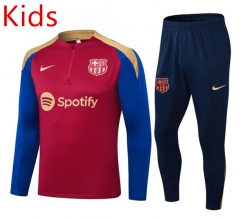 2024-2025 Barcelona Red Kid-Youth Soccer Tracksuit -411