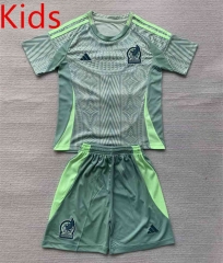2024-2025 Mexico Away Light Green Kids/Youth Soccer Uniform-AY