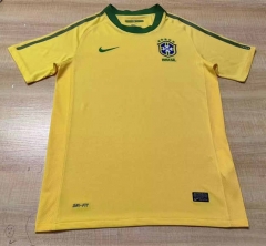Retro Version 2010 Brazil Home Yellow Thailand Soccer Jersey AAA-6895