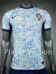 Player Version 2024-2025 Portugal Away Blue&White Thailand Soccer Jersey AAA-518