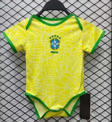 2024-2025 Brazil Home Yellow Baby Soccer Uniform