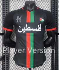 Player Version 2024-2025 Palestine Black Thailand Soccer Jersey AAA-888