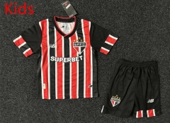 2024-2025 Sao Paulo Away Red&Black Kids/Youth Soccer Unifrom-GB