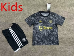 2024-2025 Manchester United Black&Gray Kids/Youth Soccer Uniform-6748