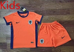 2024-2025 Netherlands Home Orange Kids/Youth Soccer Uniform-709