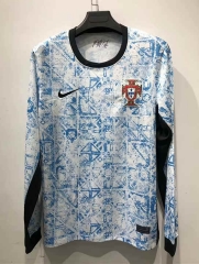 2024-2025 Portugal Away Blue&White LS Thailand Soccer Jersey AAA-422