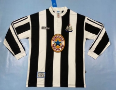 Retro Version 95-96 Newcastle United Home Black&White LS Thailand Soccer Jersey AAA-0664