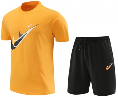 Nike Yellow Short-Sleeved Cotton Tracksuit Uniform-4627