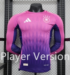 Player Version 2024-2025 Germany Away Pink LS Thailand Soccer Jersey AAA-888