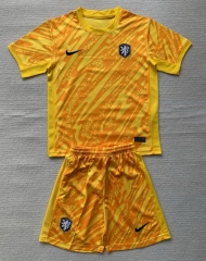 2024-2025 Netherlands Goalkeeper Yellow Soccer Uniform-AY