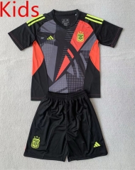 2024-2025 Argentina Goalkeeper Black Kids/Youth Soccer Uniform-AY